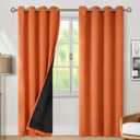 BGment Thermal Insulated 100% Blackout Curtains 84 Inch Length 2 Panels, Total Light Blocking Curtains for Bedroom, Grommet Window Drapes with Thick Black Liner, 52 Inch Wide Each Panel, Burnt Orange