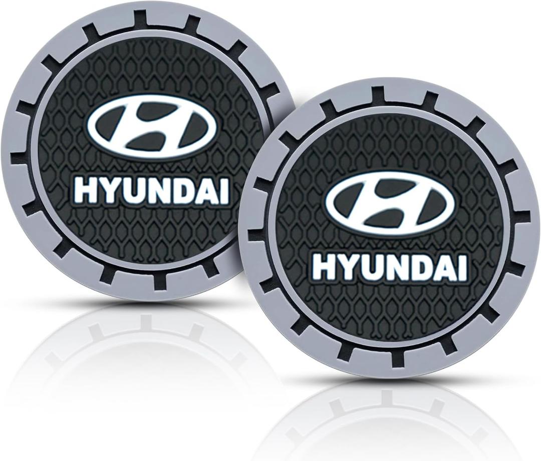 2Pcs Slicone Car Cup Holder Coaster, for Hyundai Elantra Sonata Tucson Santa Fe Genesis Equus Azella,Universal Non-Slip Cup Holders,Silicone Anti-Slip Cup Holder Coaster Car Interior Accessories-XD