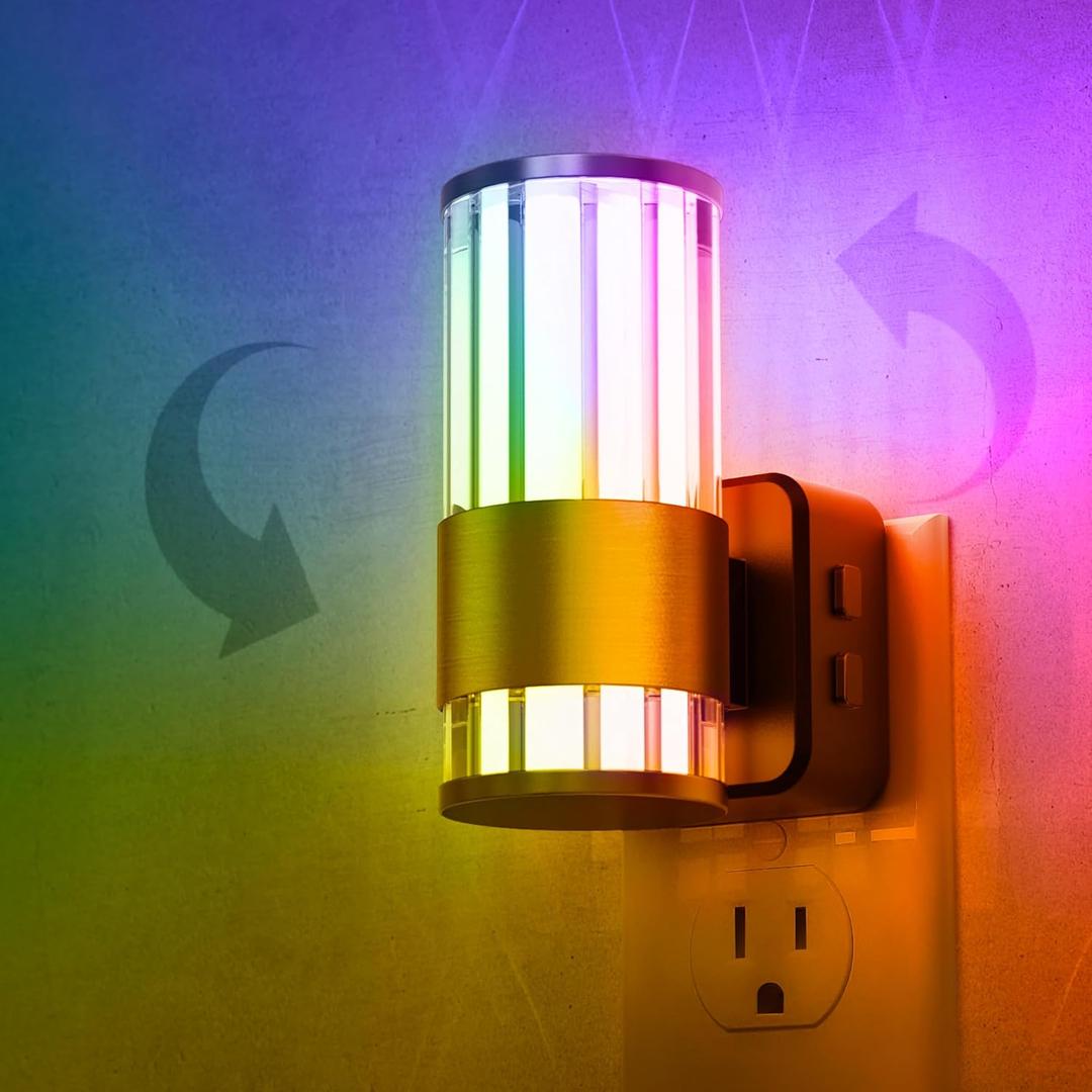 L LOHAS LED Night Light, Night Lights Plug into Wall, 10-Color RGB