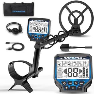 GDDREAM Metal Detector for Adults  18-Hour Rechargeable Battery, 10" IP68 Waterproof Coil, 6 Professional Modes, Upgraded DSP Chip for Gold, Silver, Coins, Beach & Treasure Hunting (Blue & Black)