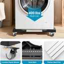 Nefish Furniture Dolly Adjustable Mini Fridge Stand with Wheels Washing Machine Stand Mobile Roller with 4 Locking Swivel Wheel Universal Mobile Base Moving Cart for Dryer Refrigerator
