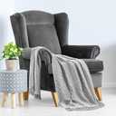 Americanflat 50x60 Throw Blanket - Soft and Breathable Cotton Throw Blanket for Couch, Bed, Chair - Decorative Blankets Perfect for Home, Office, or Outdoor Use - Grey and White Mini Diamond Design