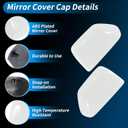 Motoforti 2Pcs White Top Half Mirror Cover Cap for Ford F250 F350 F450 F550 Super Duty 2017-2024 Exterior Door Tow Mirror Cap Cover for Ford F-150 2018-2025 No.HC3Z17D742AA/HC3Z17D743AA