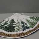 Baccessor Christmas Tree Skirt 36 Inch Pine Trees Snowy Forest Christmas Tree Skirt for Farmhouse Vintage Rustic Merry Christmas Xmas Winter Holiday Party Decoration