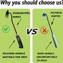 3 pcs Weed Puller Tool Garden Weed Pulling Tool, 2025 New Garden Weed Puller Tools Hand Weeder Tool with Rubber Handle, 4 Teethes Dual Purpose Manual Weeders Tool Weed Pulling Tool for Garden (GGO2)