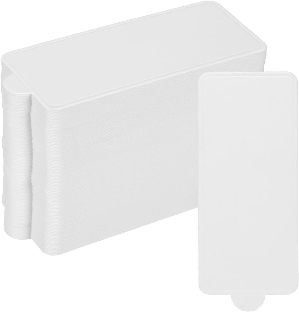 uxcell 200pcs Mini Cake Boards, Mousse Cake Cardboards Rectangle Cake Bases Plates Cupcake Dessert Displays Base Tray for Cakes, Pastries, Dessert Base - Grease Proof (White) (4.7 x 2 inch)