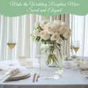 OurWarm White Rose Acrylic Wedding Table Numbers 1-20, 4x6 Inch Printed Calligraphy Table Number with Stands, Clear Numbers Signs and Holders, Perfect for Wedding Reception Anniversary Event
