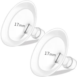 PumpMom-us 17mm Flange with Soft Rim, Breast Pump Shields Flanges for Medela, Replace Flange Compatible with Medela Breast Pumps PersonalFit, Freestyle, Maxflow, Freestyle Flex Swing Maxi Connector