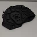 COOLOMG Soft Shell Flag Football Helmet 7v7 Rugby Helmet Scrum Cap Soccer Padded Headgear Adjustable Head Protector for Youth Kids Adults (Large, Black)