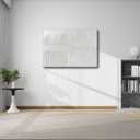 Creespi White Textured Wall Art - Hand Painted Abstract Oil Painting On Canvas 28x40 inch,Large Modern Minimalist 3D Art Painting for Wall Decor