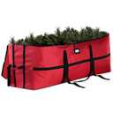 ZOBER Wide Christmas Tree Storage Bag - Maximum Accessibility - Fits 7.5 Ft Trees - 600D Oxford Fabric Christmas Tree Bag For Storage Box For Xmas - Strong, Durable Straps & Handles - Card Slot - Red