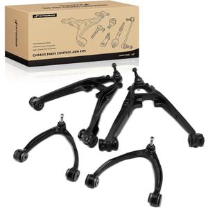 A-Premium Set of 4, Front Upper & Lower Control Arm Kit, with Ball Joint & Bushing, Compatible with Chevy & GMC & Cadillac - 2007-2016 - Silverado Tahoe Suburban Avalanche Sierra Yukon Escalade (ESV)