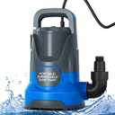 Sump Pump 1HP Submersible Water Pump 3700GPH Electric Portable Transfer Water Pump for Pool Draining Basement, Blue