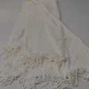 Homiest Decorative Knitted Throw Blanket with Fringe Soft & Cozy Tassel Blanket for Couch Sofa Bed- 50 x 60 (50" x 60", Ivory)