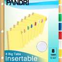 Binder Divider, PANDRI 120 Pack Binder Index Dividers with 8 Insertable Multicolor Big Tabs, Letter Size Paper Binder Divider for School Office Home Business