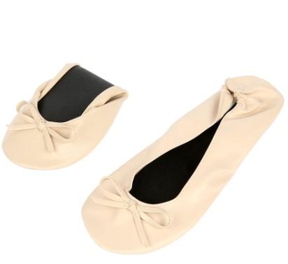 Women Flats Portable Fold Up Ballerina Flat Shoes Roll Up Foldable Ballet Shoes 7-8