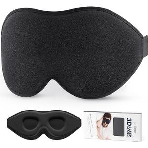 LitBear Sleep Mask for Side Sleeper Women Men, Eye Mask for Sleeping Light Blocking, 3D Contoured Cup Sleeping Mask, Soft Breathable Sleep Eye Mask with Adjustable Elastic Strap for Travel