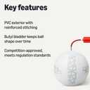 Amazon Basics Indoor Outdoor Volleyball with Pump, Official Size 5 Recreational Volleyball, PVC Exterior with Reinforced Stitching, Butyl Bladder, White and Grey
