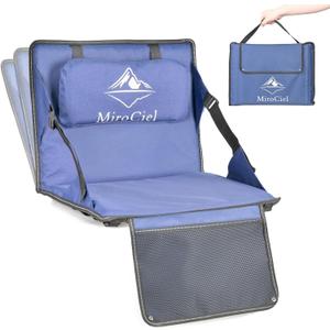 Stadium Seat with Back Support: Lightweight Foldable Bleacher Cushion for Outdoor,Sport Events,Picnic,Camping,Hiking (Army Blue)