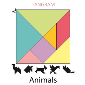 Tangrams 7 Shapes 10 animal cards 3+, 8 Pack