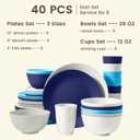 Homienly 40 PCS Wheat Straw Plates and Bowls Sets, Cups Sets, Service for 8, Unbreakable Microwave and Dishwasher Safe Dinnerware Sets,Reusbale Plastic Dishes Set - Island, Matte