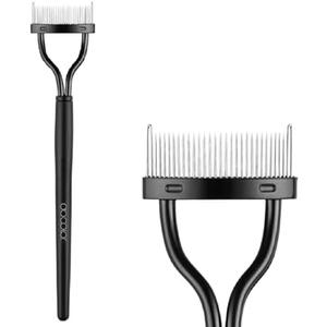 Docolor Eyelash Comb Eyelash Separator tool Mascara Applicator Eyelash brush Lash Separator Tool Comb Arc Designed Cosmetic Brushes Tool, With Comb Cover (Black)