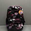 3Pcs Rolling Backpack for Girls, 19 Inche Rose Roller Bag with Wheels, Adults Wheeled Bookbag Set for Women(Black)