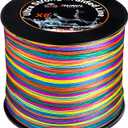 RUNCL 8 Strands Braided Fishing Line - High Visibility Colored Braid Line, Super Strong, Abrasion Resistant, No Stretch, 328yds/546yds/1093yds, 12lb to 100lb for Saltwater or Freshwater Fishing