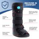 Tall Inflatable Walking Boot, Air Cam Walker Fracture Boot Orthopaedic boot for Sprained Ankle, Air Walker Brace for Broken Foot Achilles Tendon Injury Black (Medium)