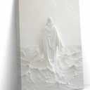 Framed Jesus Walking on Water Canvas Wall Art 16x24 in