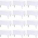 12 Pack White Table Cloth Rectangle Table Cloths for 6 Foot Rectangle Tables 60 X 102 Inch Washable Polyester Table Covers, Reusable & Wrinkle Resistant for Weddings, Parties, Events, and Everyday Use