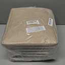 11 x 11 Inch Cube Storage Bins, 6 Pack Large Collapsible Fabric Storage Bin with Ropes, Foldable Storage Cubes for Home, Office, Clothes, Toys Organizer (White & Beige-11"x11"x11")