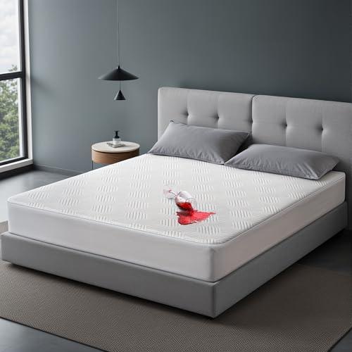 100% Waterproof Mattress Protector with High Resistance to Liquid, Breathable 3D Air King Mattress Protector, Ultra Soft Cooling Mattress Cover Hypoallergenic Quiet Bed Cover Fits 6"-21"