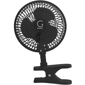 Genesis 6-Inch Clip Convertible Table-Top & Clip Fan Two Quiet Speeds - Ideal For The Home, Office, Dorm, More Black (A1CLIPFANBLACK)
