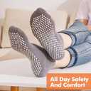 Non Slip Grip Socks Women Men Elderly 5 Pairs Hospital Grippy Slipper Socks for Pilates Trampoline Home
