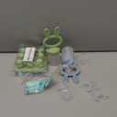 WAJIAYON Easter Bunny Baby Breastmilk Popsicle Molds & Baby Fruit Feeder, Infant Food Freezer Tray Storage Containers, Silicone Teething Pacifier Feeder and Teether for Babies, Silicone Feeder (Green)