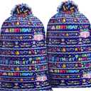 Leinuosen 2 Pcs 70 Inches Jumbo Gift Bag for Baby Shower Extra Large Oversized Plastic Gift Bags with Ropes for Birthday Party Baby Shower Favors(Purple Birthday) (Blue)