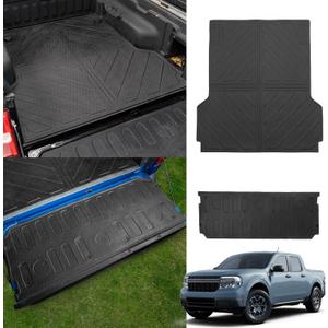 Truck Bed Mat Compatible with 2022 2023 2024 2025 Ford Maverick Bed Liner Protector Tailgate Protector Cargo Mat TPE Cargo Linder for Ford Maverick Accessories (Truck Bed Mat+Tailgate Mat) (Truck Bed Mat+Tailgate Mat(gasoline&hybrid))