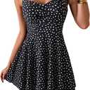 B2prity One Piece Swimdress Swimsuit for Women Tummy Control Wrap Swim Dress Modest Ruched Skirt Bathing Suit (2XL )