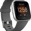 Fitbit Versa Lite Smartwatch,GPS,Charcoal/Silver Aluminum, One Size (S & L Bands Included)