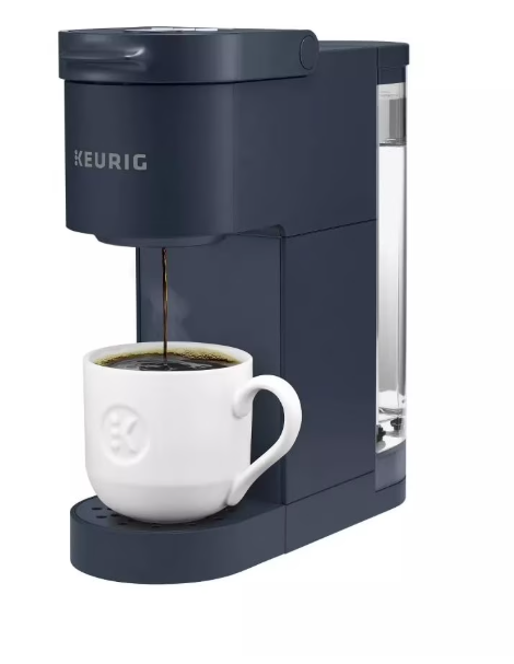 KeurigK  Go Multicup Reservoir Single Serve KCup Pod Coffee Maker with Strong Brew Button, Compact Electric Coffee Machine for Home and Office, Modern Design Kitchen Appliance (Navy)