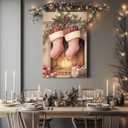 GSPQAZ Christmas Stockings Wall Art - Cozy Holiday Canvas Print for Vintage Christmas Decor 12x18inch-Unframed (7)