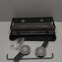 Adhesive Shower Caddy,Shower Shelves with Soap Holder and 12 Hooks,Rustproof No Drilling Bathroom Organizer and Storage,Black,3 Pack