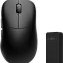 Lamzu Thorn 4K Wireless Gaming Mouse, Ultra-Lightweight 52g, 26000DPI, Ergonomic, Optical Switch, Silver TTC Encoder, PAW3395 Sensor, MCU Nordic 52840-Black,4K Dongle Included