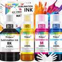 Sublimation Ink 440ML Autofill Bottles Refill for ET-2800 ET2400 ET-15000 ET-2803 ET-2850 ET2720 ET2760 ET2750 ET4800 etc.High-Yield Inkjet Printers Heat Press Transfer on Mugs (1bk/1c/1y/1m)