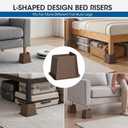 Bed Risers 2 inch, 3 inch, 4 inch, 6 inch or 8 inch Heavy Duty Furniture Risers, Up to 6000 Lbs L Shaped Design Bed Lifts Blocks for Couch Desk Sofa Table (Dark Brown 4 Pack, 3 Inch)