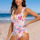 Womens One Piece Swimsuit Tummy Control Push Up Bathing Suits Ruched Full Coverage Slimming Swimwear (S)
