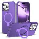 TIANLI Designed for iPhone 16 Pro Case with Magnetic Invisible Ring Stand [Compatible with Mag-Safe] [Military Drop Protection] Shockproof Anti-Slip Cover for iPhone 16 Pro 6.3", Purple