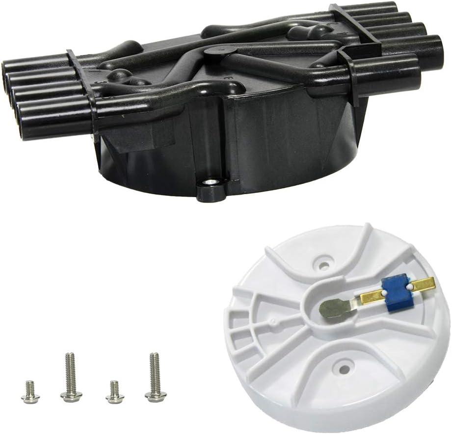 Ignition Distributor Cap and Rotor Kit Compatible with Chevy GMC Cadillac Vortec V8 5.0l 5.7l 7.4l Ignition Distributor Set Brass Terminals with OE Part # DR474 DR331