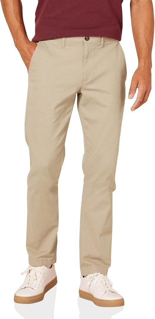 Amazon Essentials Men's Slim-Fit Casual Stretch Chino Pant (29W x 32L, Khaki Brown)